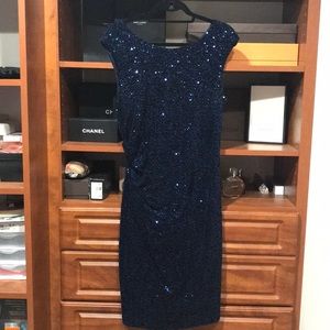 Beautiful navy sequins/velvet dress